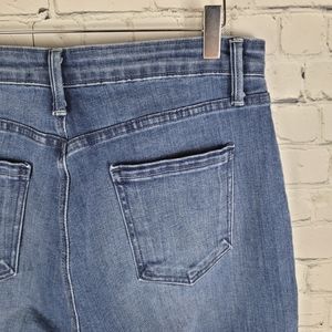 JUST BLACK | Anthro denim wide leg crop patch pocket jeans BP256J